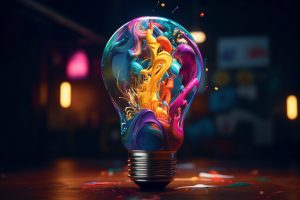 Kreativität Hochsensible Scannerpersönlichkeiten: Glühbirne mit bunten Farben
